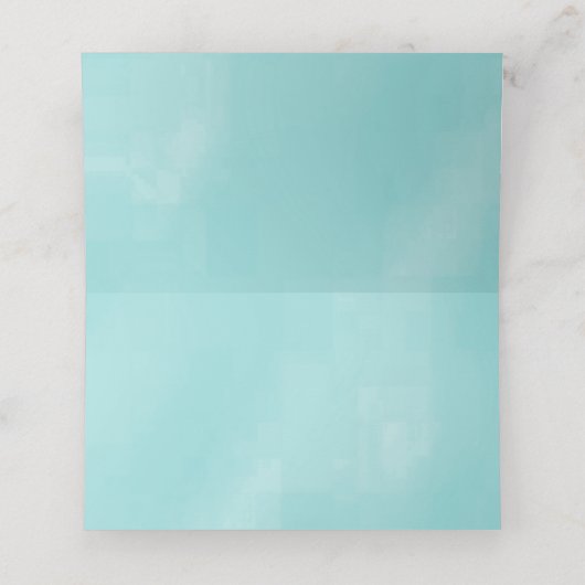 Licht Aqua Blauwe Hibiscus Bloem Tafel Plaatskaartje (Binnenkant ongevouwen)