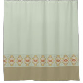 Licht Aqua Blauwgroen en Goud Douchegordijn (Voorkant)