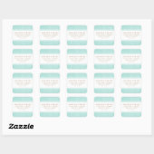 Licht aqua blue Border retouteadreslabels Vierkante Sticker (Vel)
