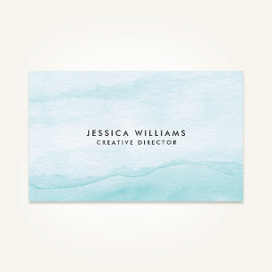 Licht Aqua Blue Waterverf Ombre  Visitekaartje