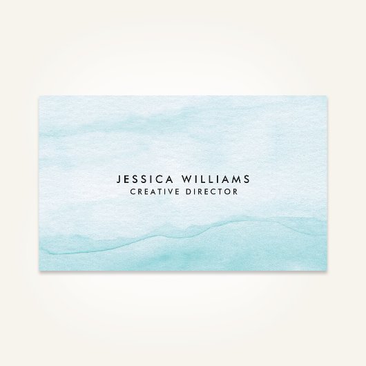 Licht Aqua Blue Waterverf Ombre  Visitekaartje