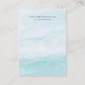 Licht Aqua Blue Waterverf Sieraden Oorbel Display Visitekaartje (Achterkant)