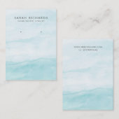 Licht Aqua Blue Waterverf Sieraden Oorbel Display Visitekaartje (Voorkant / Achterkant)