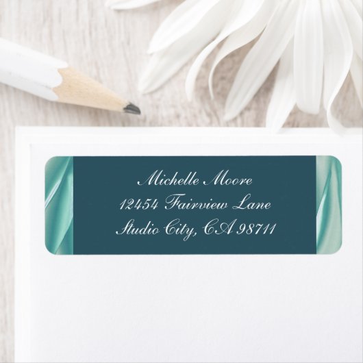 Licht Aqua Elegant Return Address Label (Insitu)