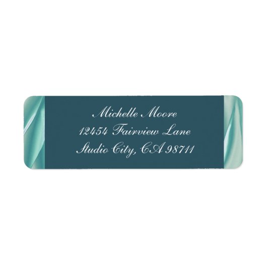 Licht Aqua Elegant Return Address Label (Voorkant)