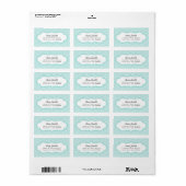 Licht Aqua Geometric Pattern Adresetiketten Etiket (Full Sheet)