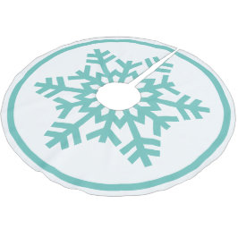 Licht Aqua Turkoois Blauw Groen Sneeuwvlok Op Wit Kerstboom Rok