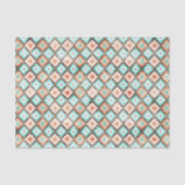 Licht Aqua Turquoise Blauwgroen Oranje Witte Mozaï Tissuepapier (Voorkant)