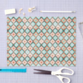 Licht Aqua Turquoise Blauwgroen Oranje Witte Mozaï Tissuepapier (Craft)