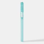Licht Aqua Turquoise Groen Glitter Art Patroon iPhone Hoesje (Rechterkant)
