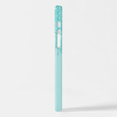 Licht Aqua Turquoise Groen Glitter Art Patroon iPhone Hoesje (Linkerkant)