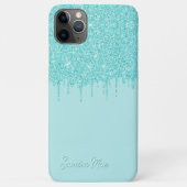 Licht Aqua Turquoise Groen Glitter Kunstpatroon Case-Mate iPhone Case (Achterkant)