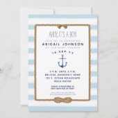 Licht Baby Blauw Nautical Infinity Knot Baby showe Kaart (Voorkant)