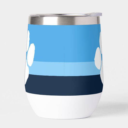 Licht Baby Blauw & Navy Pawprint (Links)