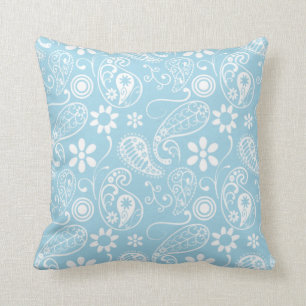Licht Baby Blauw Paisley Patroon Kussen