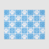 Licht Baby Blauw & Wit Herhalende Pawprint Tissuepapier (Voorkant)