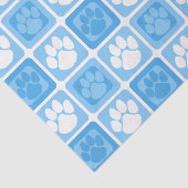 Licht Baby Blauw & Wit Herhalende Pawprint Tissuepapier (Detail)