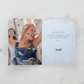 Licht baby blauw zilver glitter foto Sweet 16 Bedankkaart (Binnen)