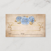 Licht Baby Blue en Gold Roos Waterverf Escort Plaatskaartje (Voorkant)