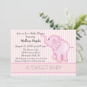 Licht Baby Licht Roze Elephant Baby shower Kaart (Staand voorkant)