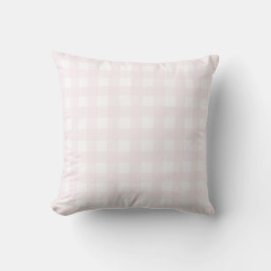 Licht Baby Roze en Witte Grote Gingham. Kussen