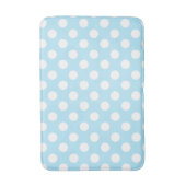 Licht babyblauw en witte pooldots badmat (Voorkant Verticaal)
