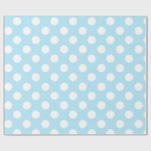 Licht babyblauw en witte pooldots cadeaupapier (Vlak)
