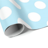 Licht babyblauw en witte pooldots cadeaupapier (Rol Hoek)
