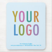 Licht Babyblauw Muismat Aangepaste Logo Niet glipp (Voorkant)