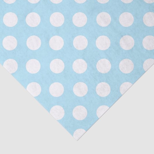 Licht Babyblauw & Witte Stippen Tissuepapier (Detail)