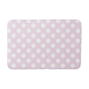 Licht babyroze en witte stippen badmat