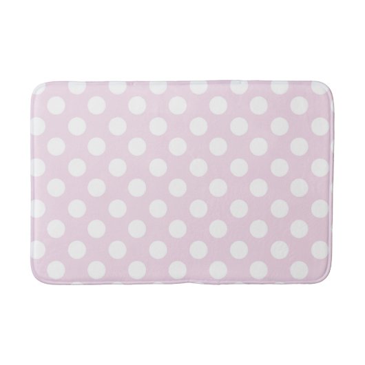 Licht babyroze en witte stippen badmat (Voorkant)