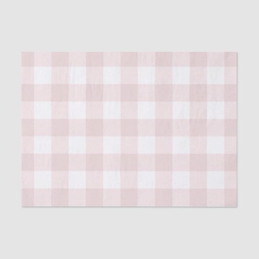 Licht babyroze perzik Schotse ruitpatroonprint Tissuepapier (Voorkant)