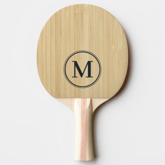 Licht Bamboe Monogram Tafeltennisbatje (Achterkant)