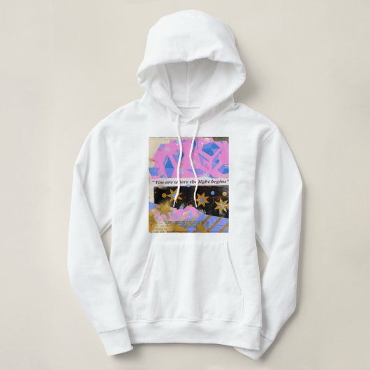 Licht begint – Dromerige Glow Collage Hoodie (Design voorkant)