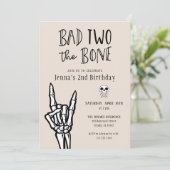 Licht Beige Bad Two The Bone 2e verjaardagsfeestje Kaart (Staand voorkant)