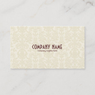 Licht Beige  Bloemen Damasks Visitekaartje