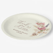 Licht Beige Boho Bloemen Dank u Baby Papier Bord (Gekanteld)