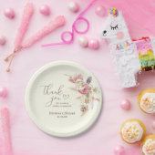 Licht Beige Boho Bloemen Dank u Baby Papier Bord (Feest)