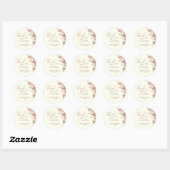Licht Beige Boho Bloemen Dank u Baby shower Ronde Sticker (Vel)