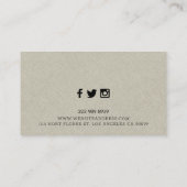 Licht beige faux linnen textuur achtergrond visitekaartje (Achterkant)