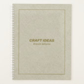 Licht beige faux linnen textuur planner (Voorkant)