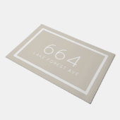 Licht Beige Gepersonaliseerd Adresnummer Deurmat (Schuin)