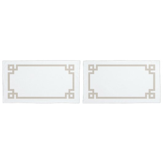 Licht beige Griekse Zeer belangrijke Rand Kende Gr Kussensloop (Voorkant-Set)