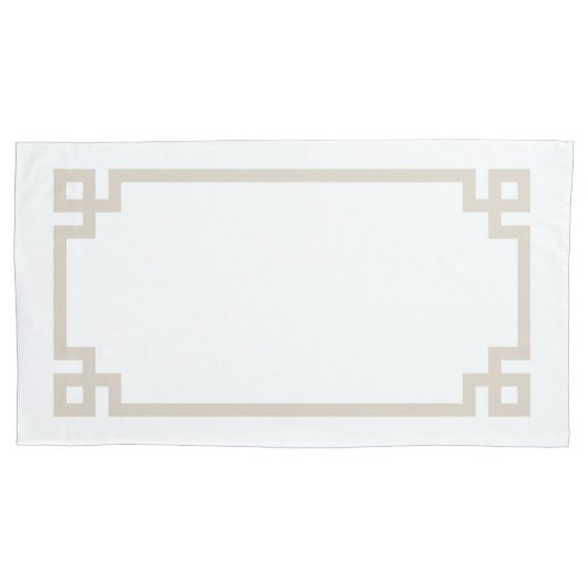 Licht beige Griekse Zeer belangrijke Rand Kende Gr Kussensloop (Voorkant-Links)