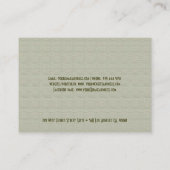 Licht beige linen & zwarte kant visitekaartje (Achterkant)