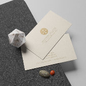 Licht Beige Linnen Goud Gerechtigheid Logo Visitek Visitekaartje