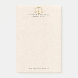 Licht Beige Linnen & Goud Law Praktijk Schaal Post-it® Notes