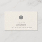 Licht Beige Linnen Grijs Justice Logo Visitekaartje (Achterkant)