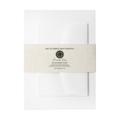 Licht beige linnen papier stijl zeep buik band uitnodigingen wikkel (Voorkant Voorbeeld)